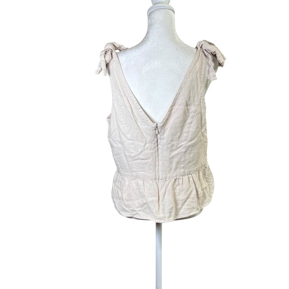 Express Linen Blend Boho Peplum Women’s Sleeveless Shirt Top Fairy Coastal Sz L - Picture 4 of 9